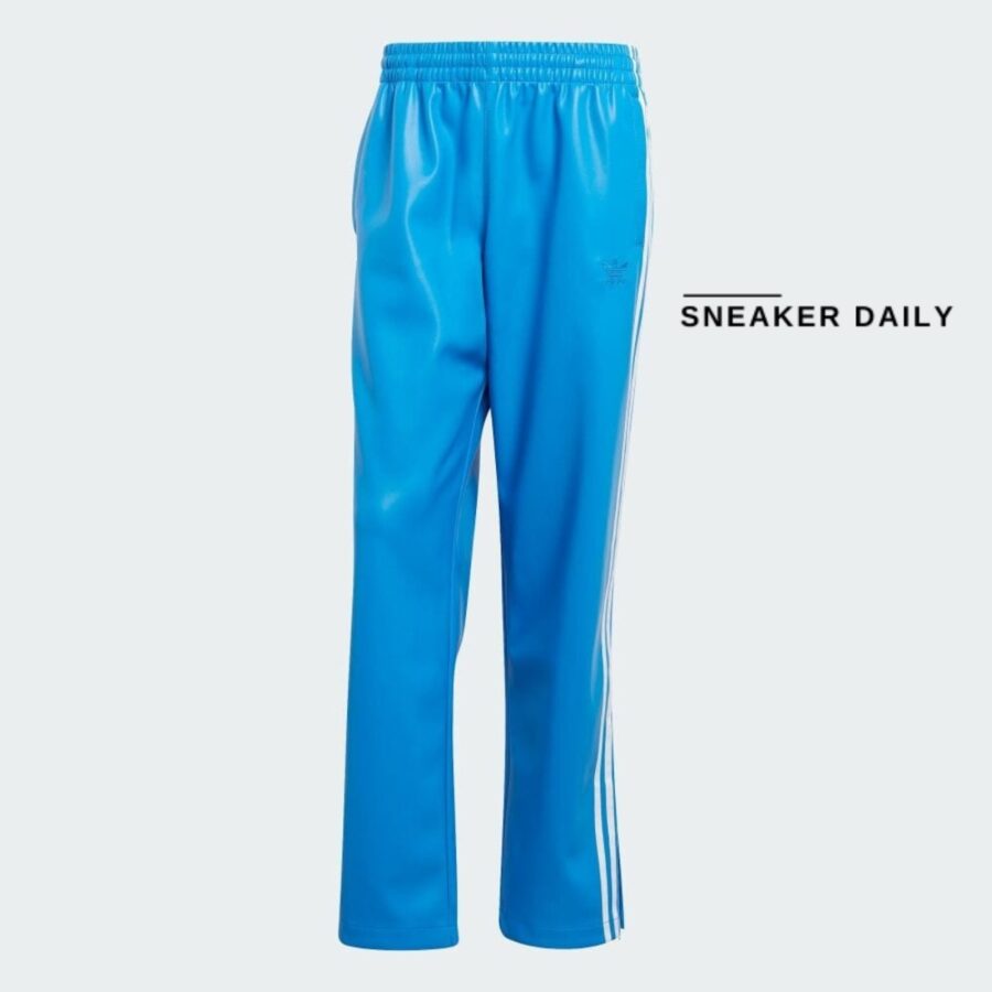 quần adidas faux leather adicolor 3-stripes loose firebird tracksuit pants - blue iz4040