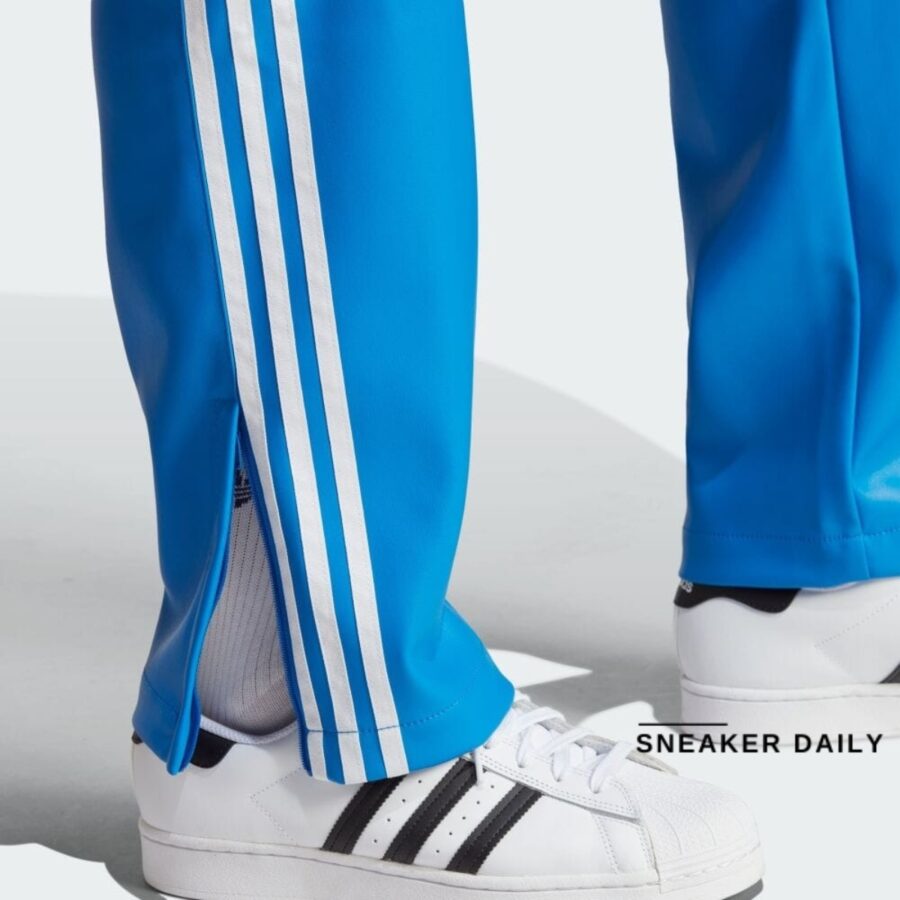 quần adidas faux leather adicolor 3-stripes loose firebird tracksuit pants - blue iz4040