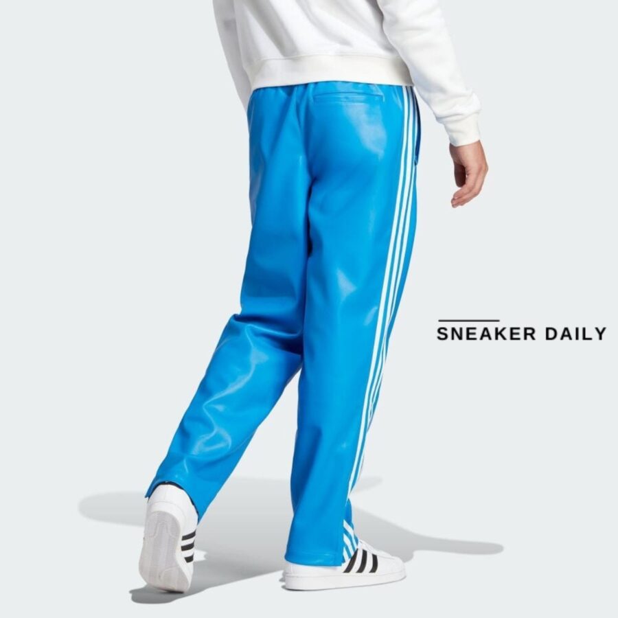 quần adidas faux leather adicolor 3-stripes loose firebird tracksuit pants - blue iz4040