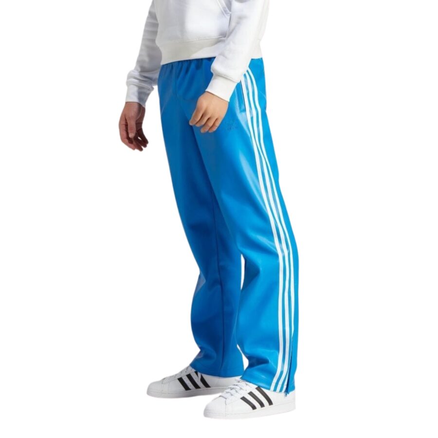 quần adidas faux leather adicolor 3-stripes loose firebird tracksuit pants - blue iz4040