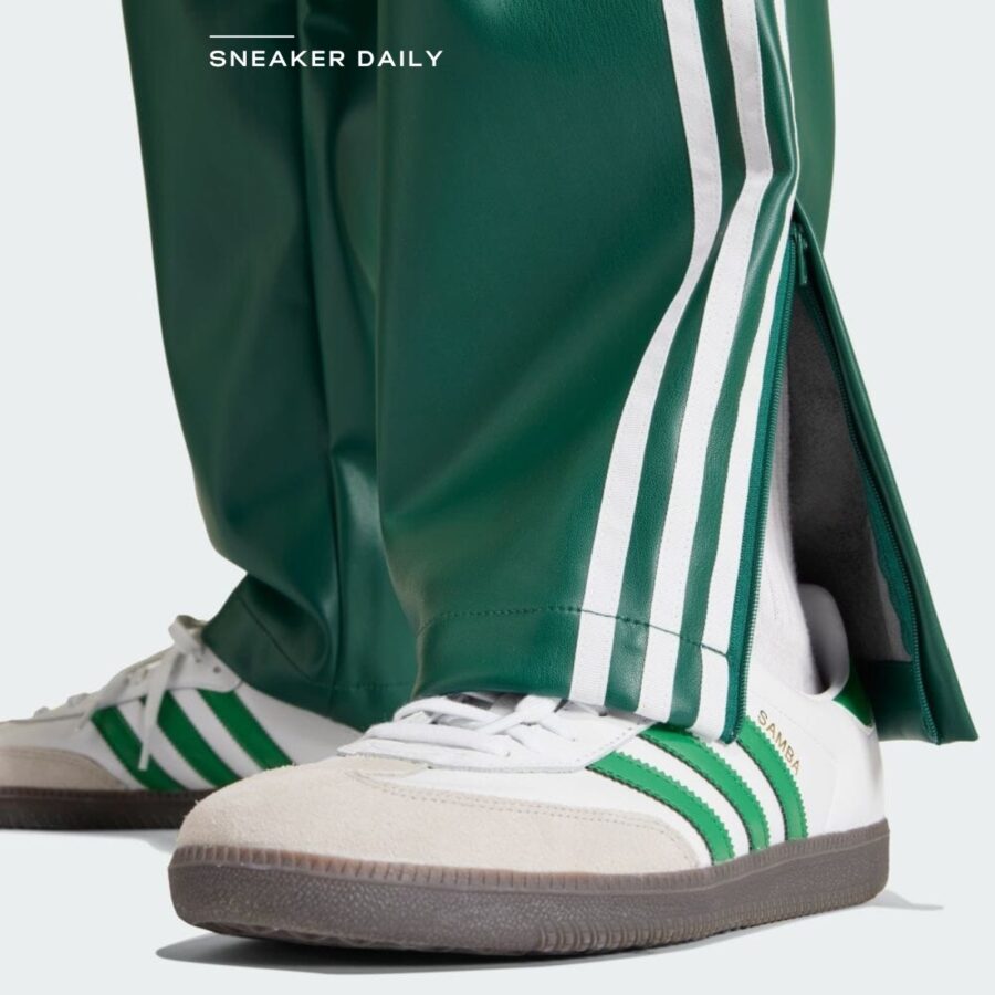 quần adidas faux leather adicolor 3-stripes loose firebird tracksuit pants iz4037