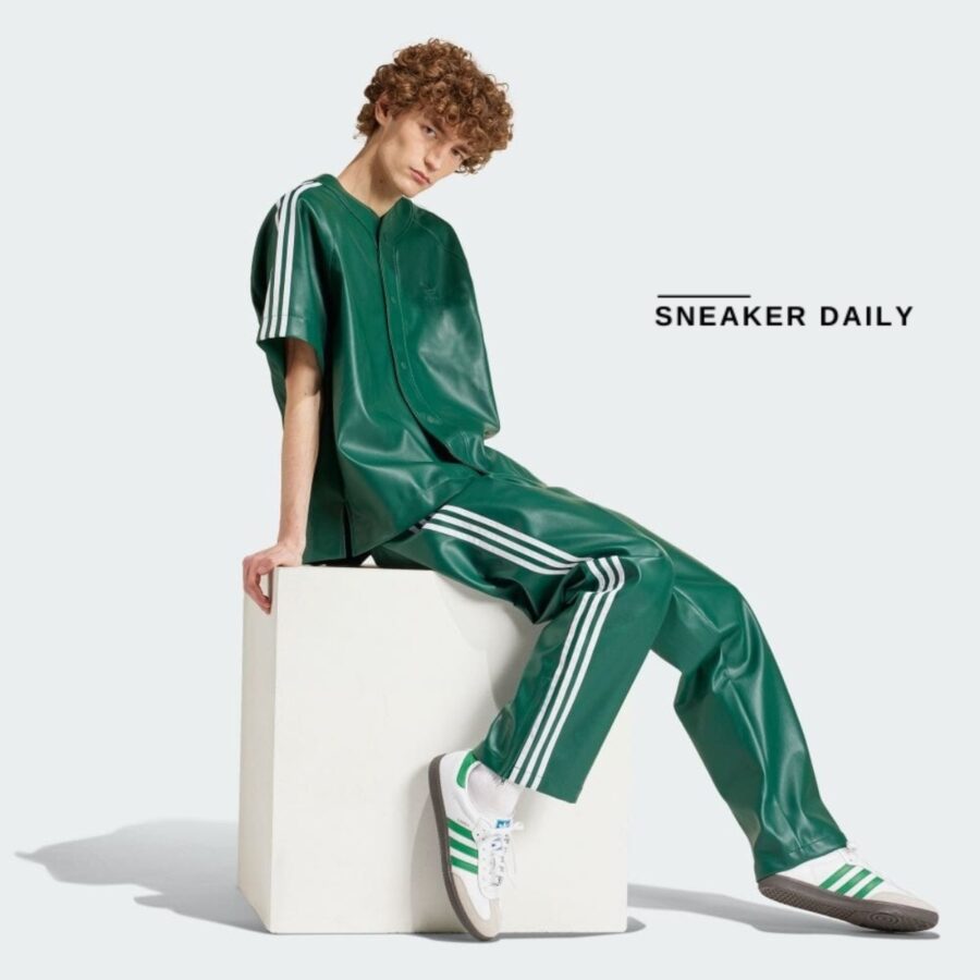 quần adidas faux leather adicolor 3-stripes loose firebird tracksuit pants iz4037