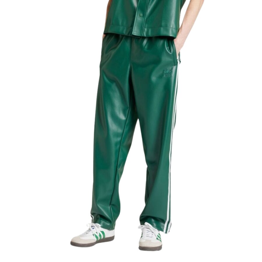 quần adidas faux leather adicolor 3-stripes loose firebird tracksuit pants iz4037