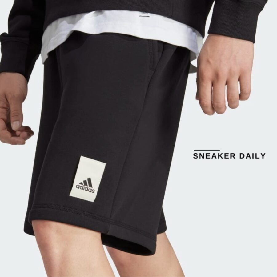 quần adidas lounge fleece shorts - black ia9357