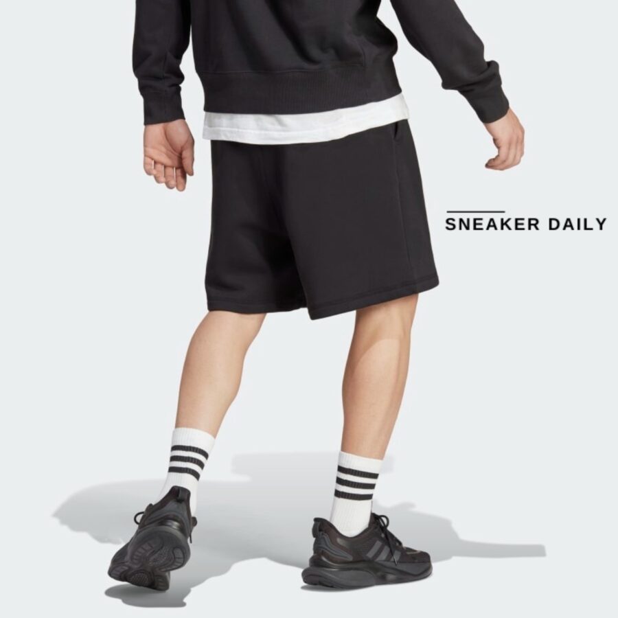 quần adidas lounge fleece shorts - black ia9357