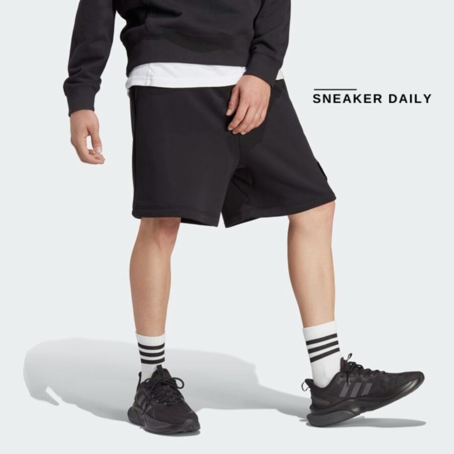 quần adidas lounge fleece shorts - black ia9357