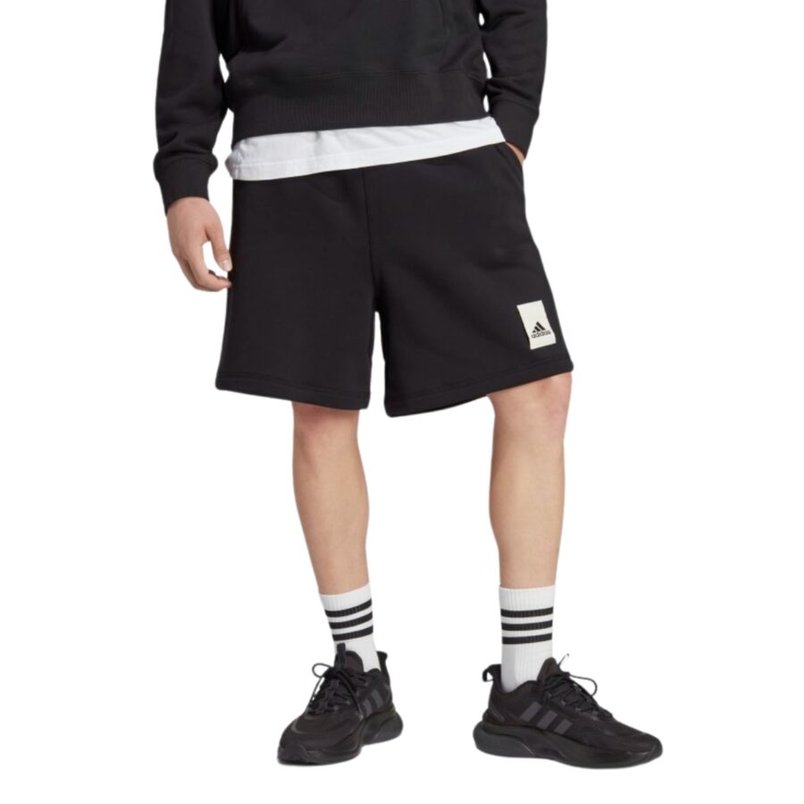 quần adidas lounge fleece shorts - black ia9357