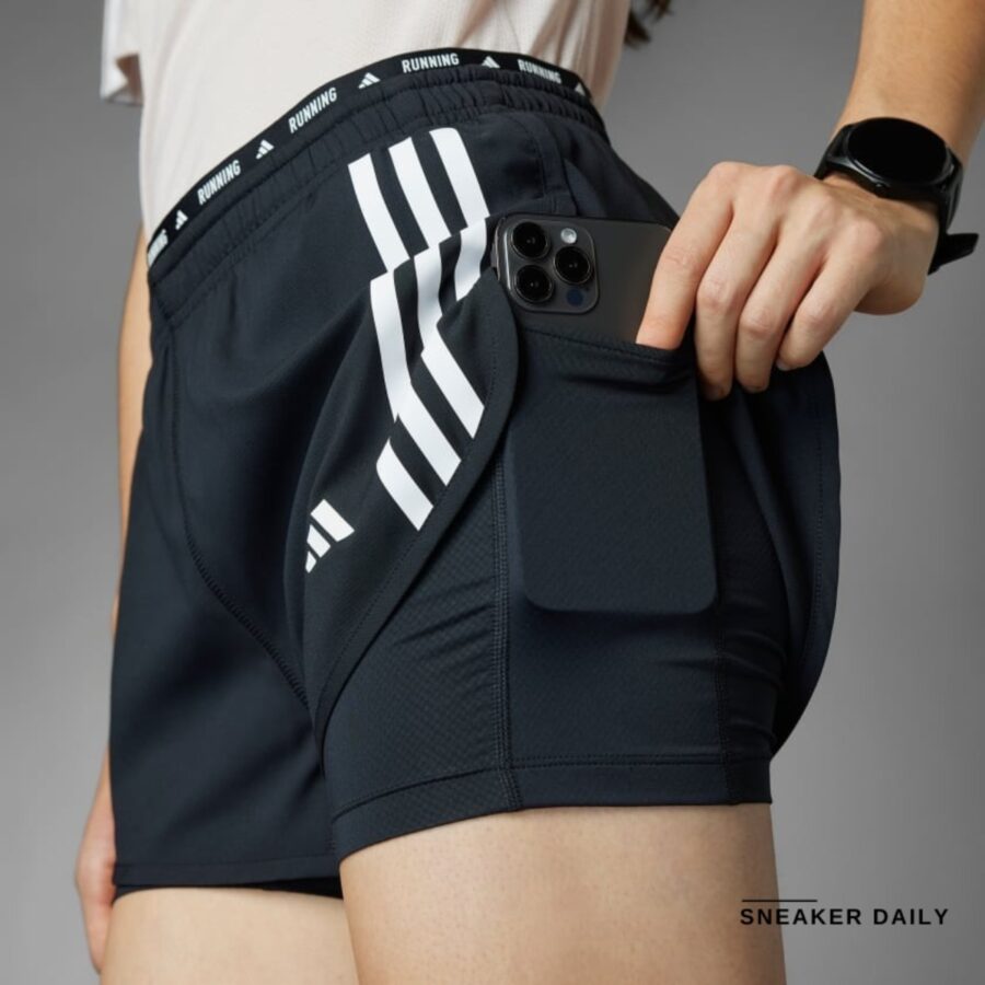 quần adidas own the run 3-stripes 2-in-1 shorts 'black' in1445