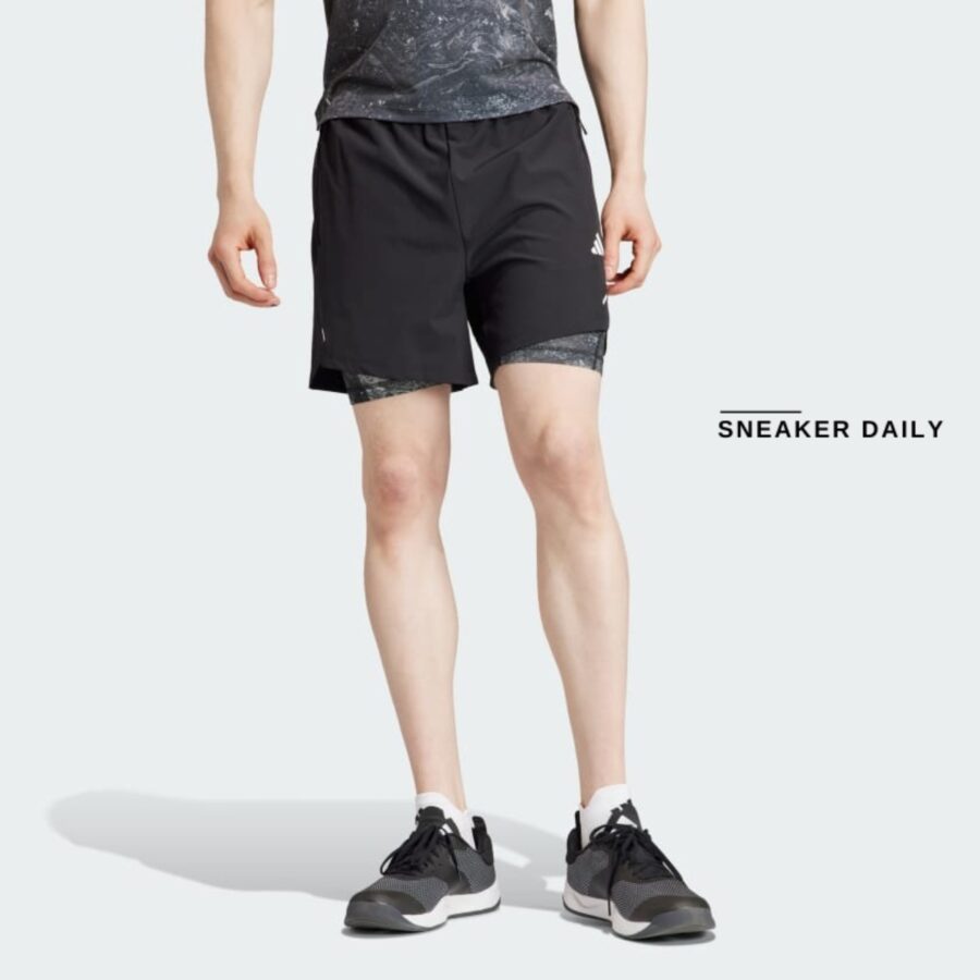 quần adidas power workout 2-in-1 shorts 'black' ik9683