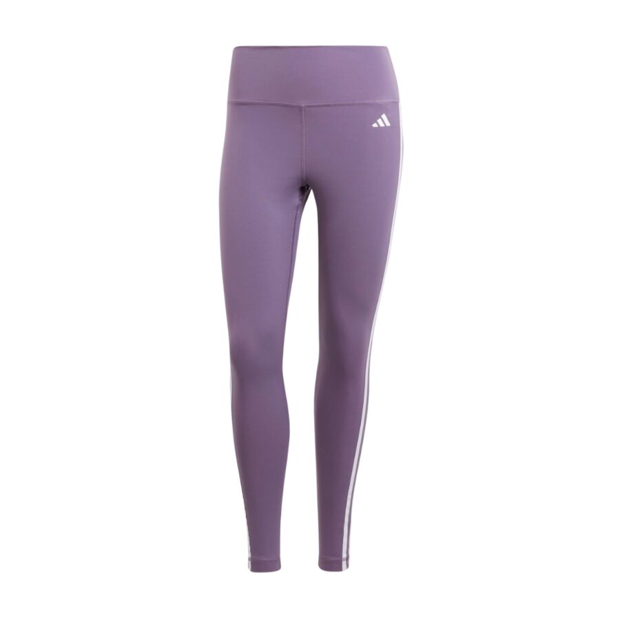 quần adidas train essentials 3-stripes high-waisted 7/8 leggings - purple hy4164