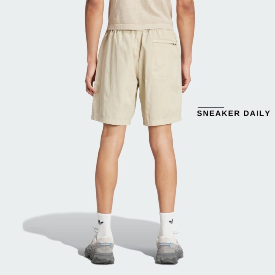 quần adidas trefoil essentials+ dye woven shorts - putty grey is1733