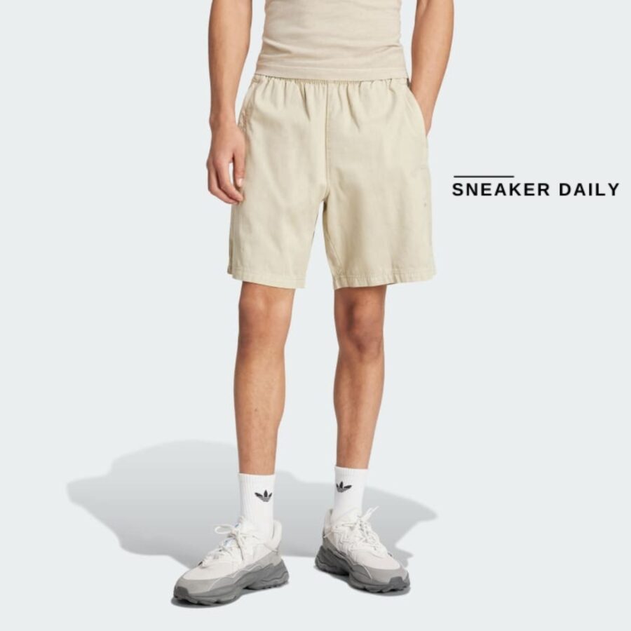 quần adidas trefoil essentials+ dye woven shorts - putty grey is1733