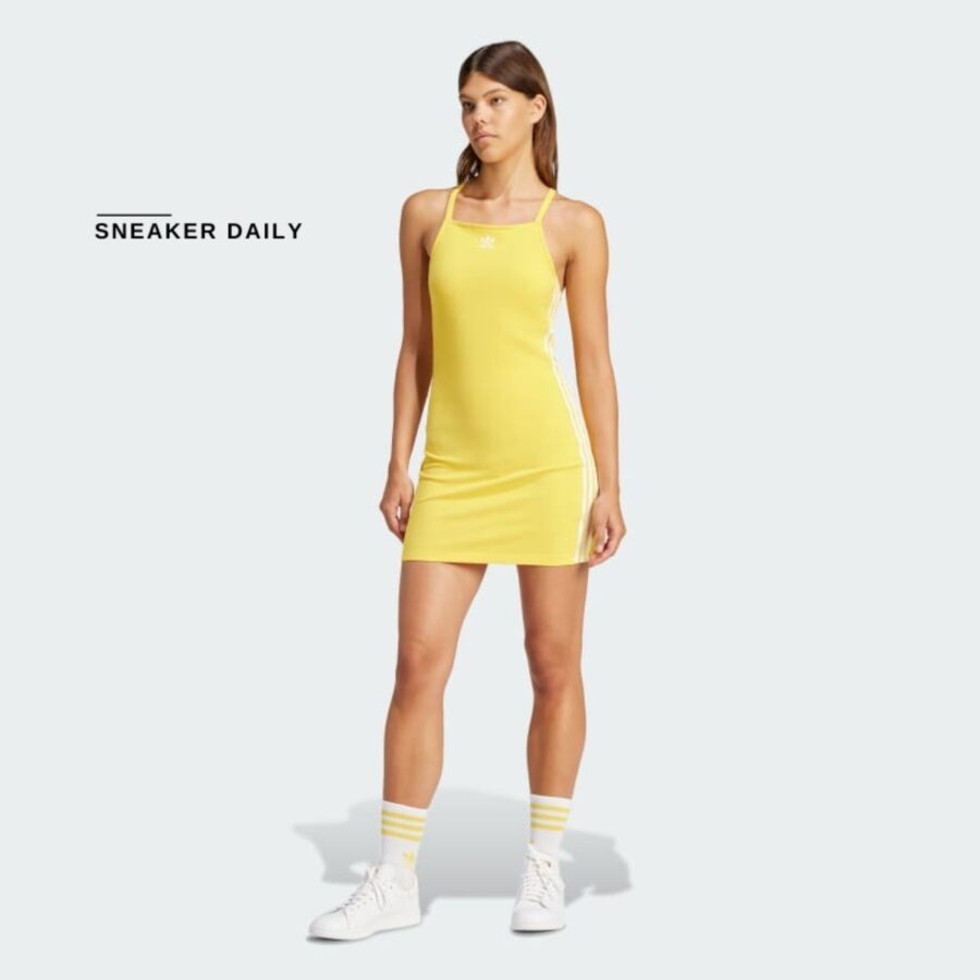 váy adidas 3-stripes mini dress 'bold gold' ir8124