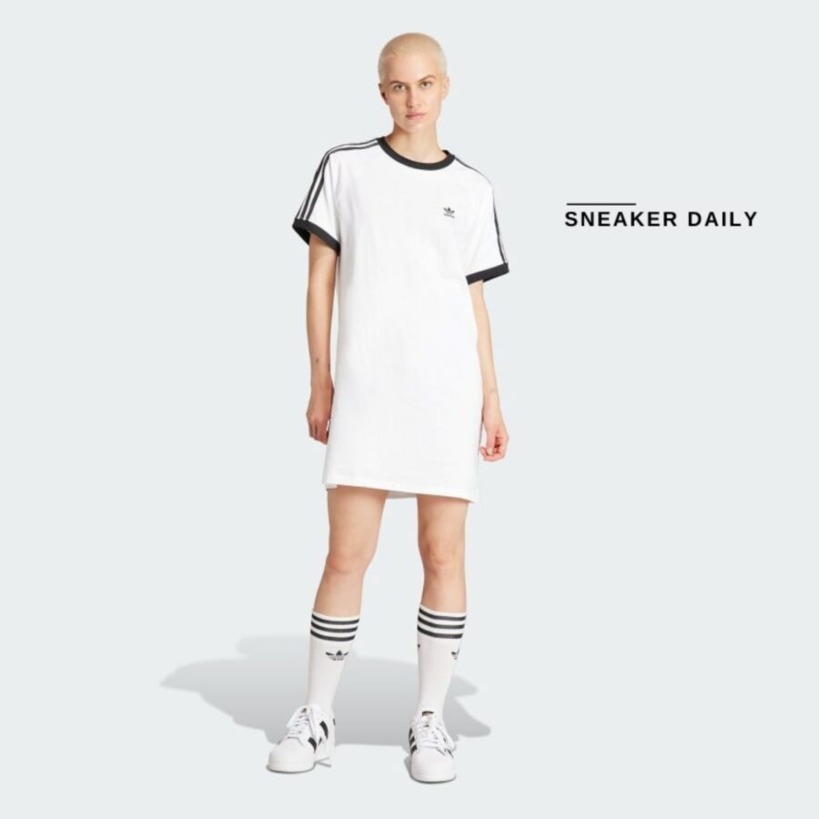 váy adidas 3-stripes raglan dress - white ir8083