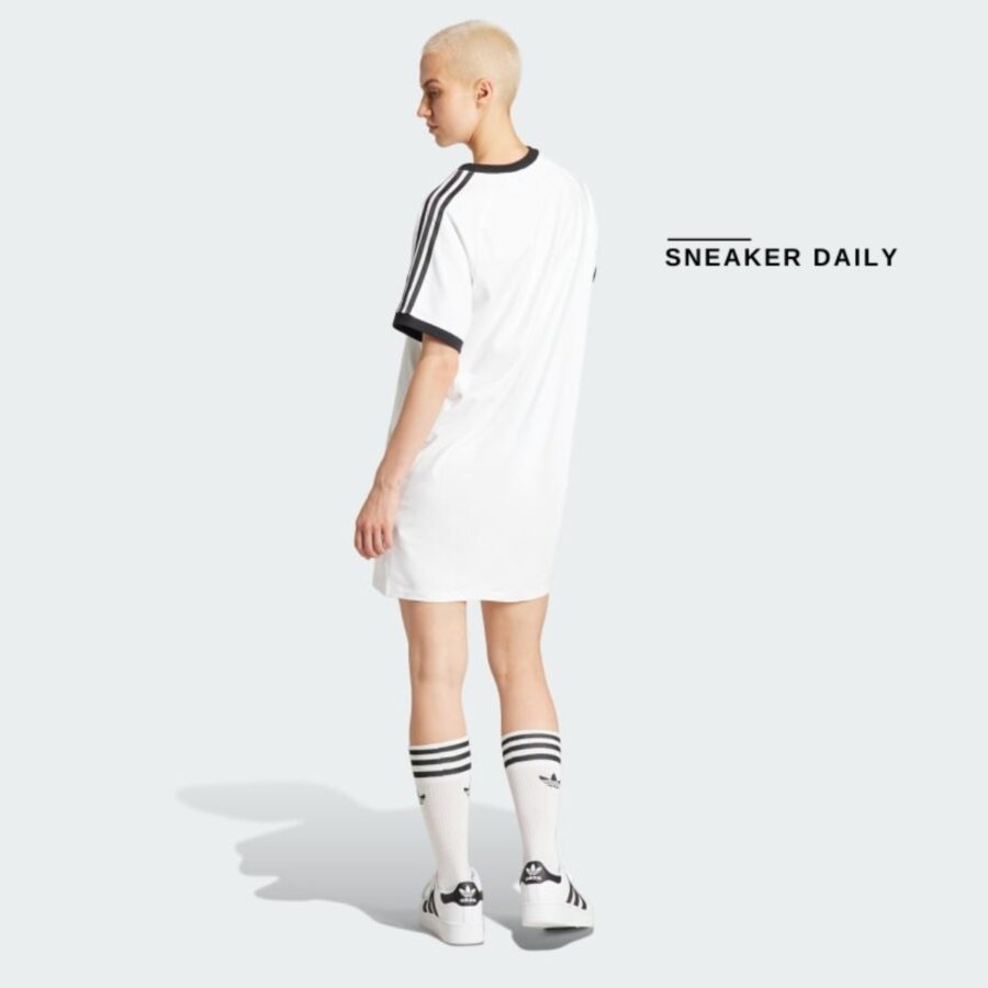 váy adidas 3-stripes raglan dress - white ir8083