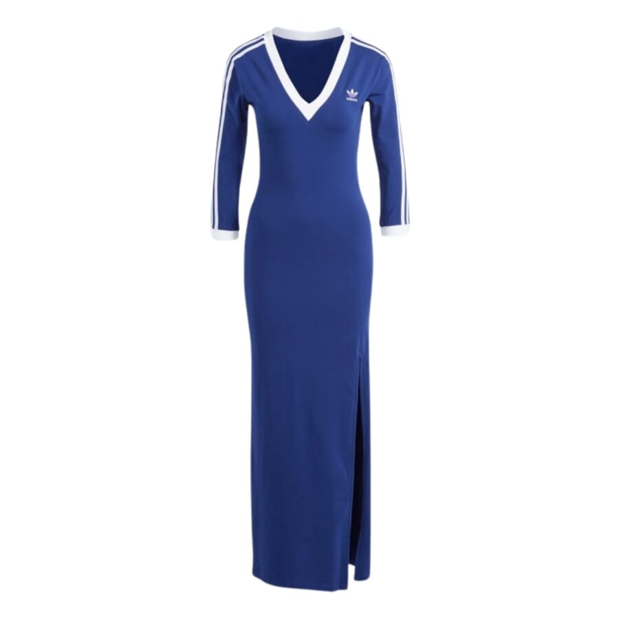 váy adidas adicolor classics 3-stripes maxi dress - dark blue ip2987