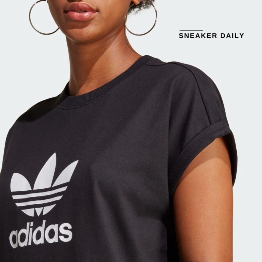 váy adidas adicolor classics trefoil tee dress - black ic5483