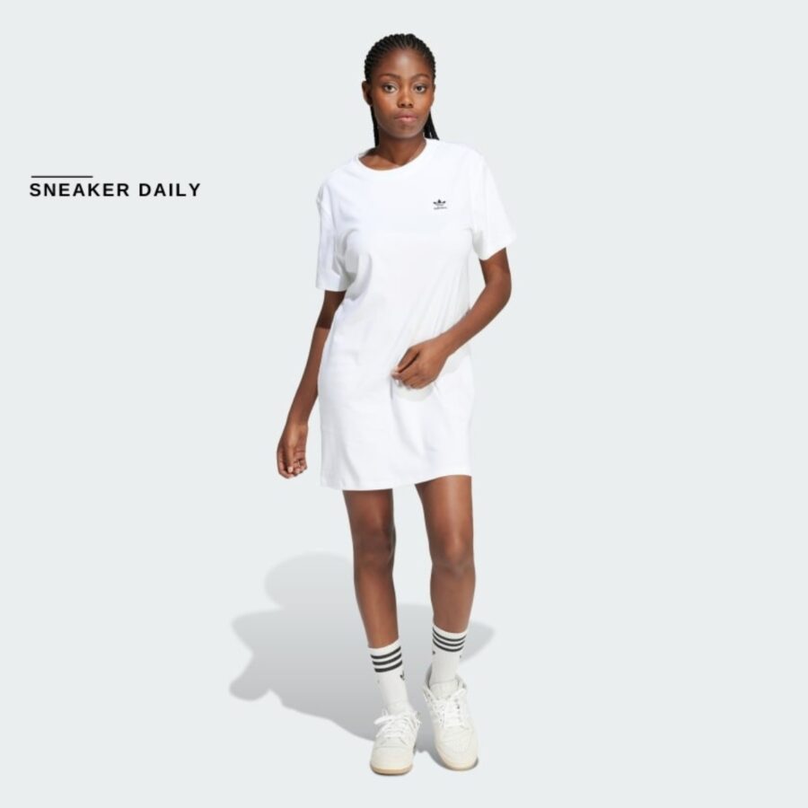 váy adidas adicolor trefoil dress 'white' in8459