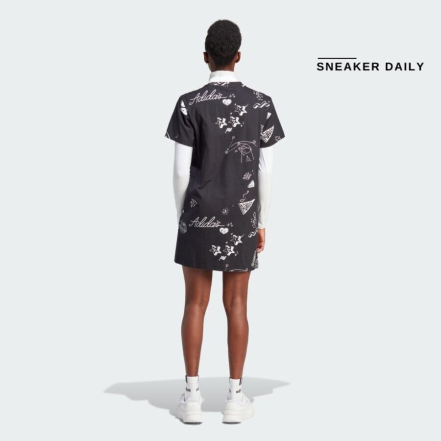 váy adidas scribble tee dress - white ia3139