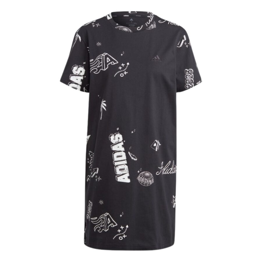 váy adidas scribble tee dress - white ia3139