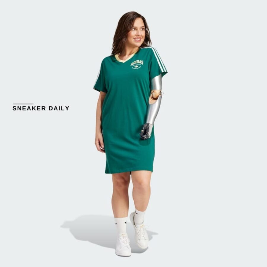 váy adidas vrct graphic tee dress 'collegiate green' ir6042