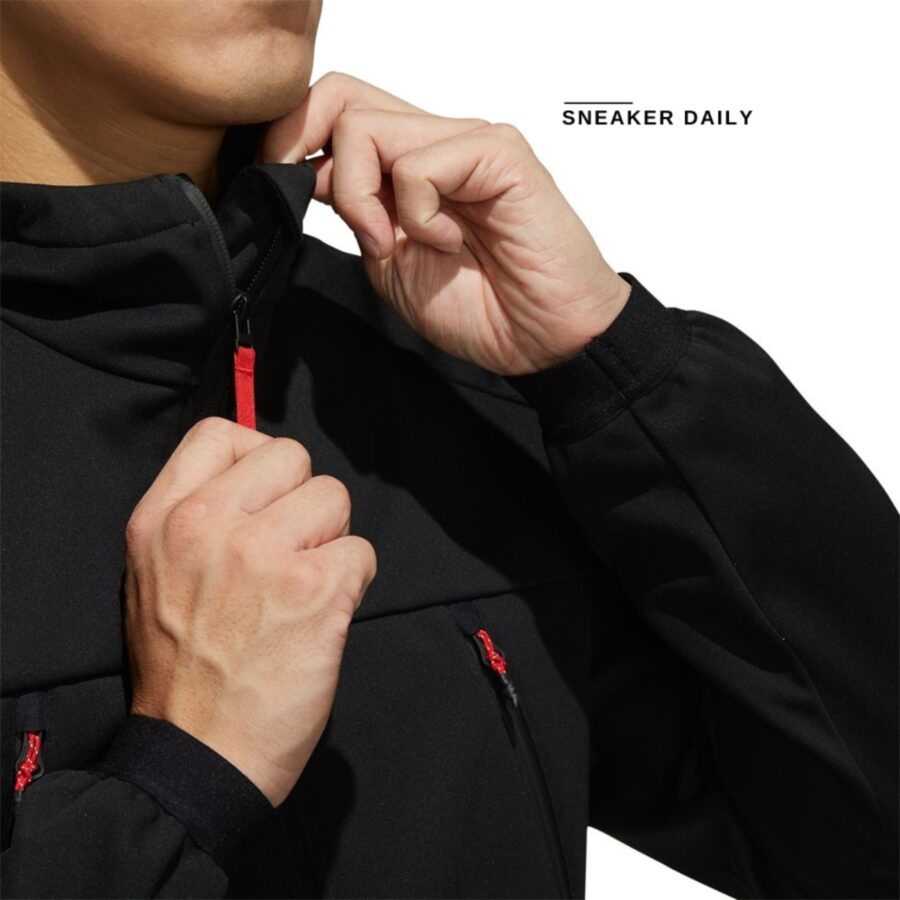 áo adidas softshell ho outdoor casual sports hooded jacket 'black' eh3945