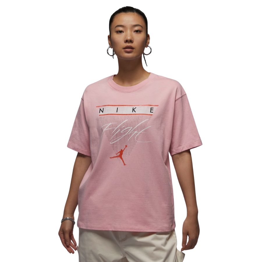 áo jordan flight heritage women's graphic t-shirt - pink glaze fq3241-607