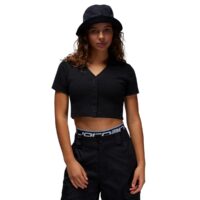 áo jordan women's short-sleeve knit top - black fn5397-010