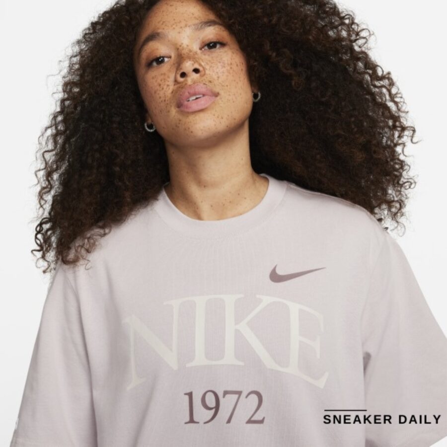 áo nike sportswear classic women's t-shirt - platinum purple fq6601-019