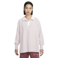 áo nike sportswear essential women's super loose long-sleeved lapel shirt - platinum purple fb8721-019