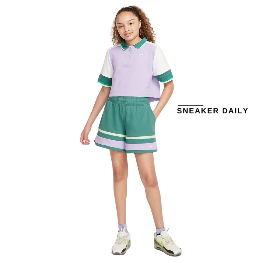 áo nike sportswear girls' crop top - hydrangeas fv0188-515