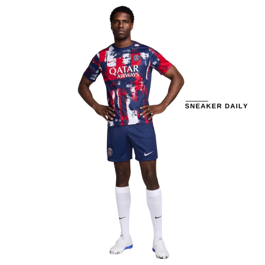 áo paris saint-germain academy pro home men's nike dri-fit football pre-match short-sleeve top fn9657-411