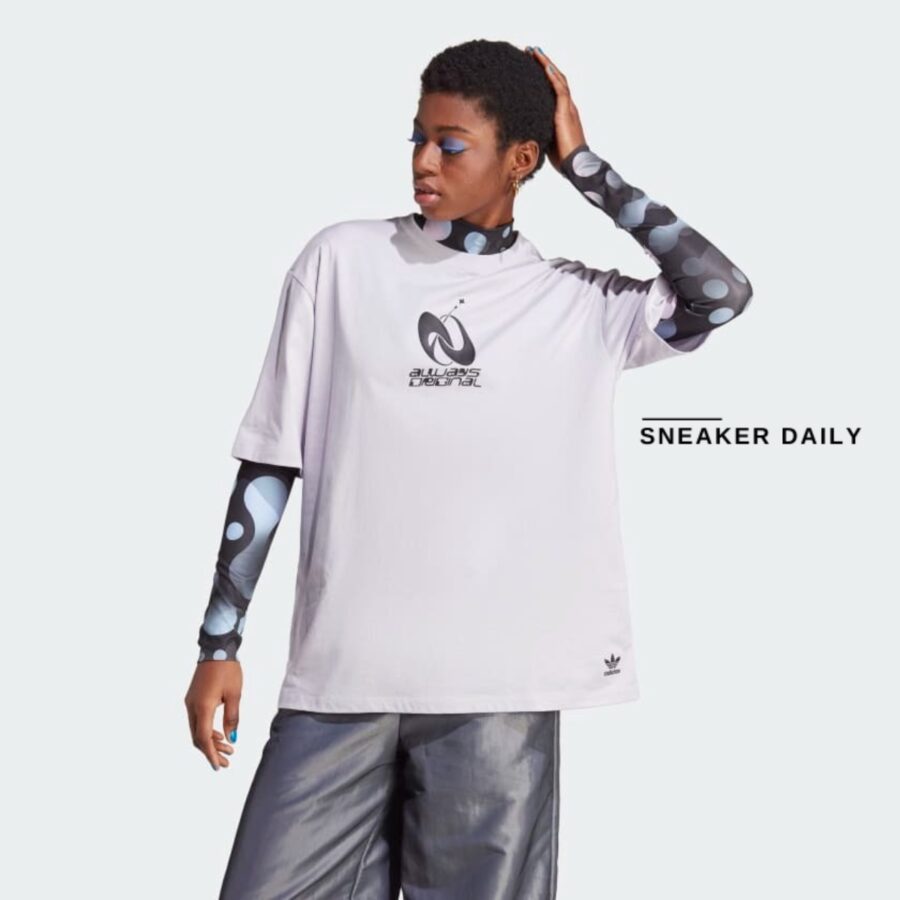 áo adidas alway original graphic loose tee - silver dawn ic1518