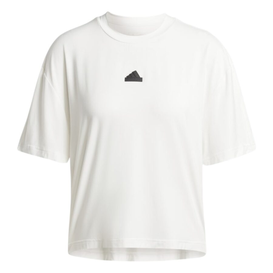 áo adidas city escape loose crop tee - off white iq4832