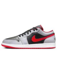 giày air jordan 1 low 'black light smoke grey gym red' 553558-060