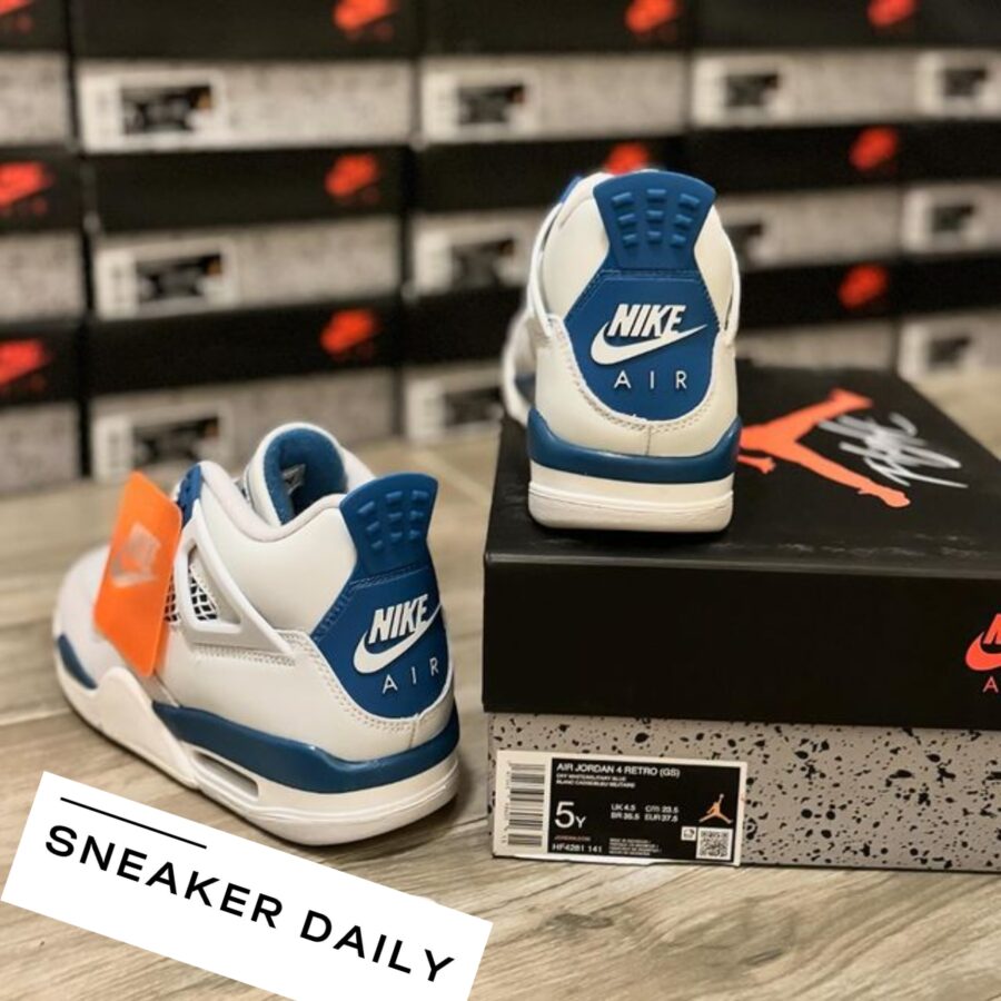 giày air jordan 4 retro 'military blue' 2024 (gs) hf4281-141