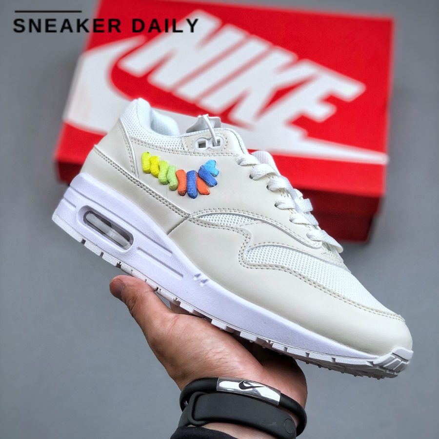 giày nike air max 1 se gs 'rainbow lace swoosh' fn4782-100