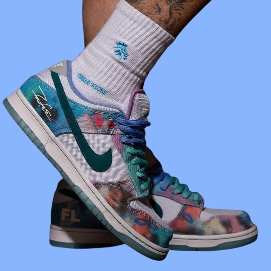 giày nike x futura laboratories sb dunk low 'bleached aqua' hf6061-400