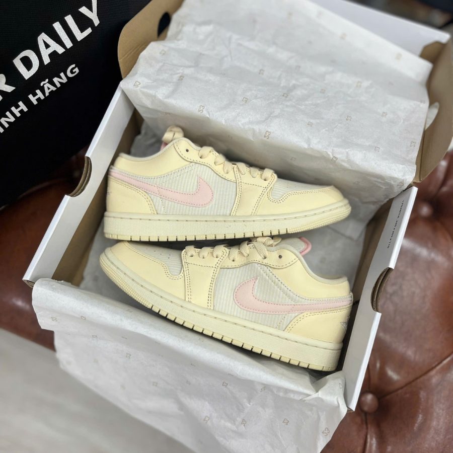 giày (wmns) air jordan 1 low se 'linen legend pink' fq1925-100