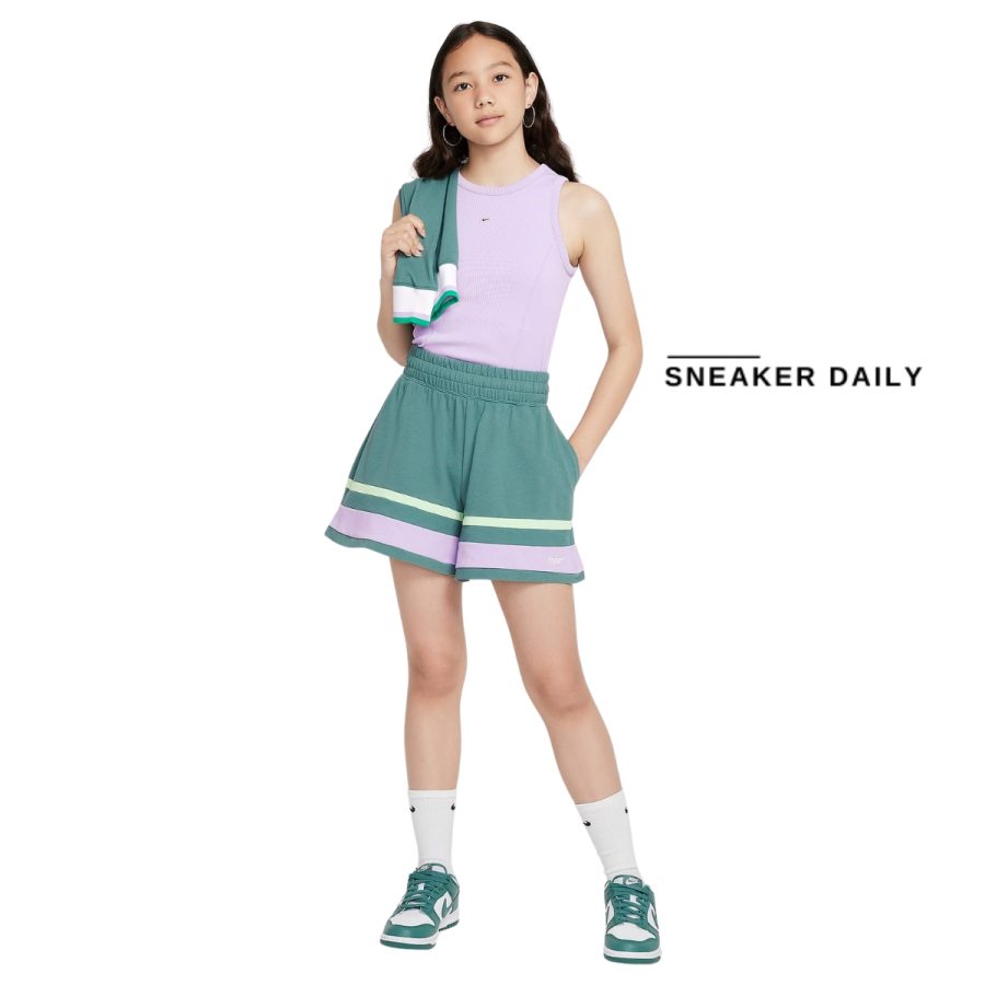 quần nike sportswear girls' shorts - vapor green fv0190-493