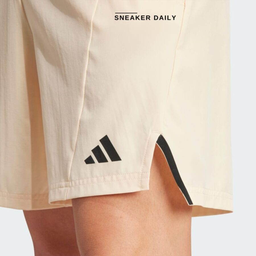 quần adidas designed for training workout shorts - crystal sand is3834