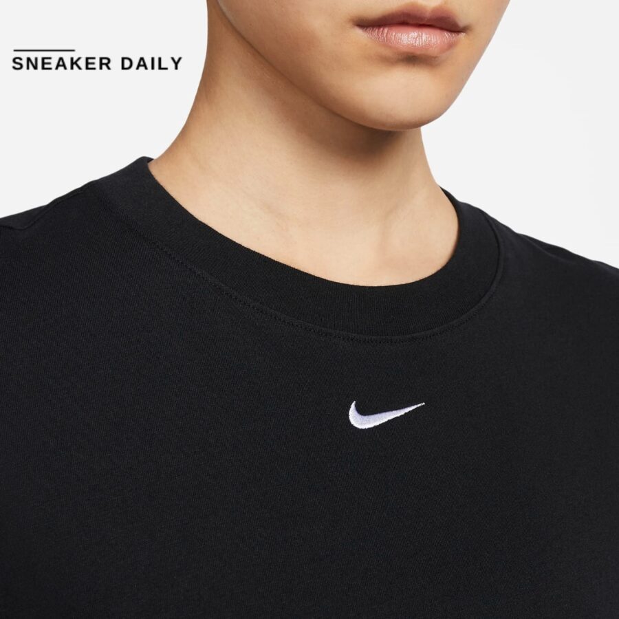 váy nike sportswear essential women's short-sleeve t-shirt dress - black dv7883-100