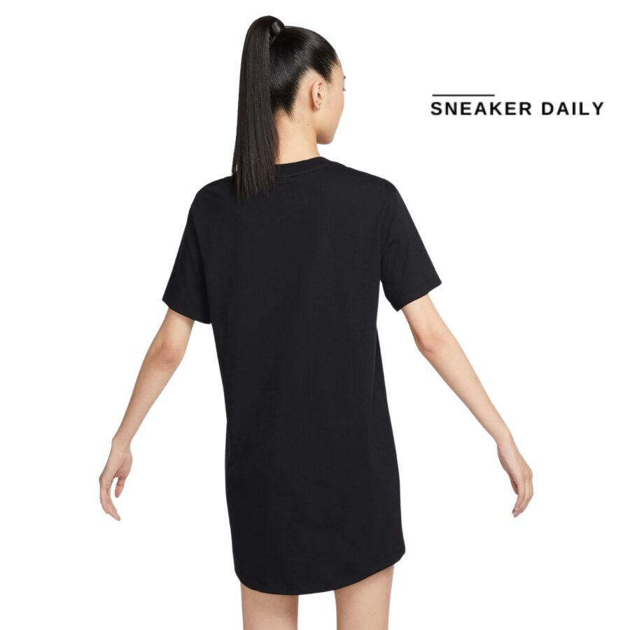 váy nike sportswear essential women's short-sleeve t-shirt dress - black dv7883-100