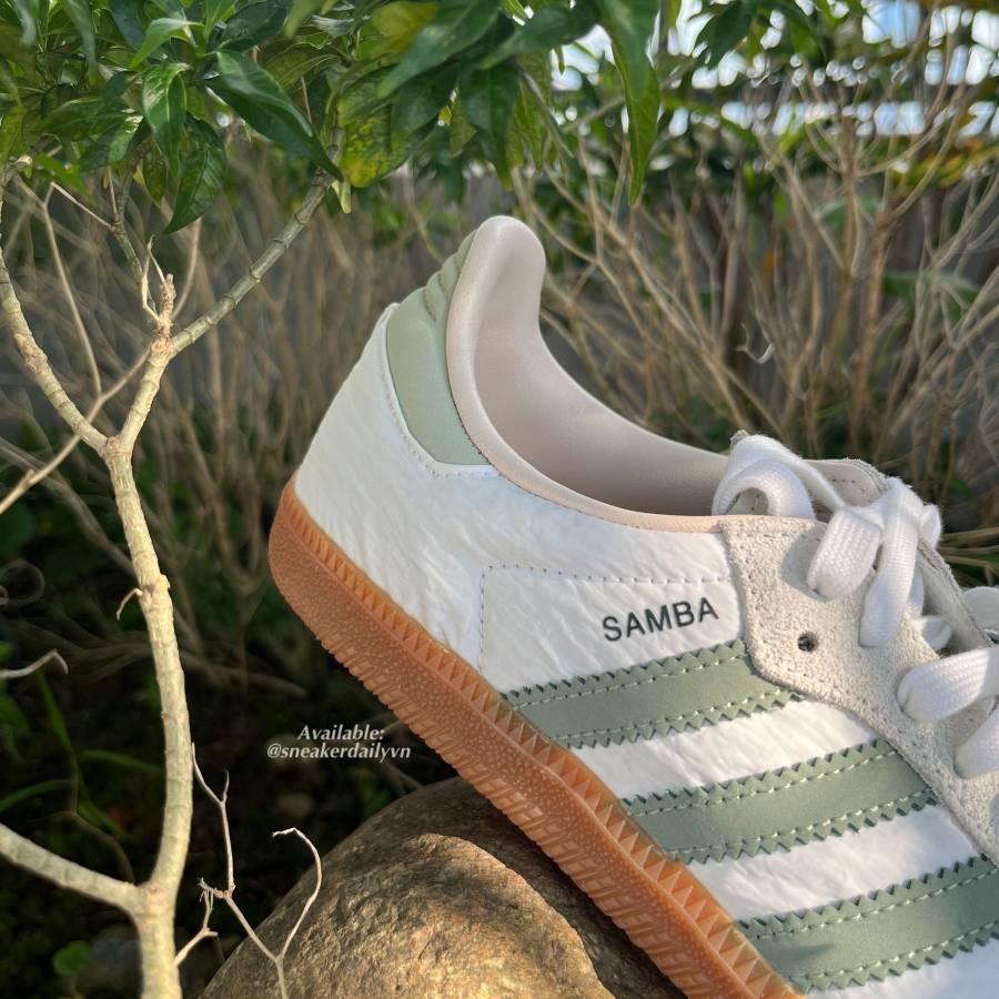 giày adidas samba 'cloud white silver green' (wmns) id0492