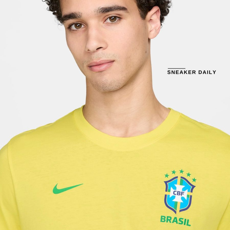 áo brazil essential men's nike football t-shirt fv9377-740