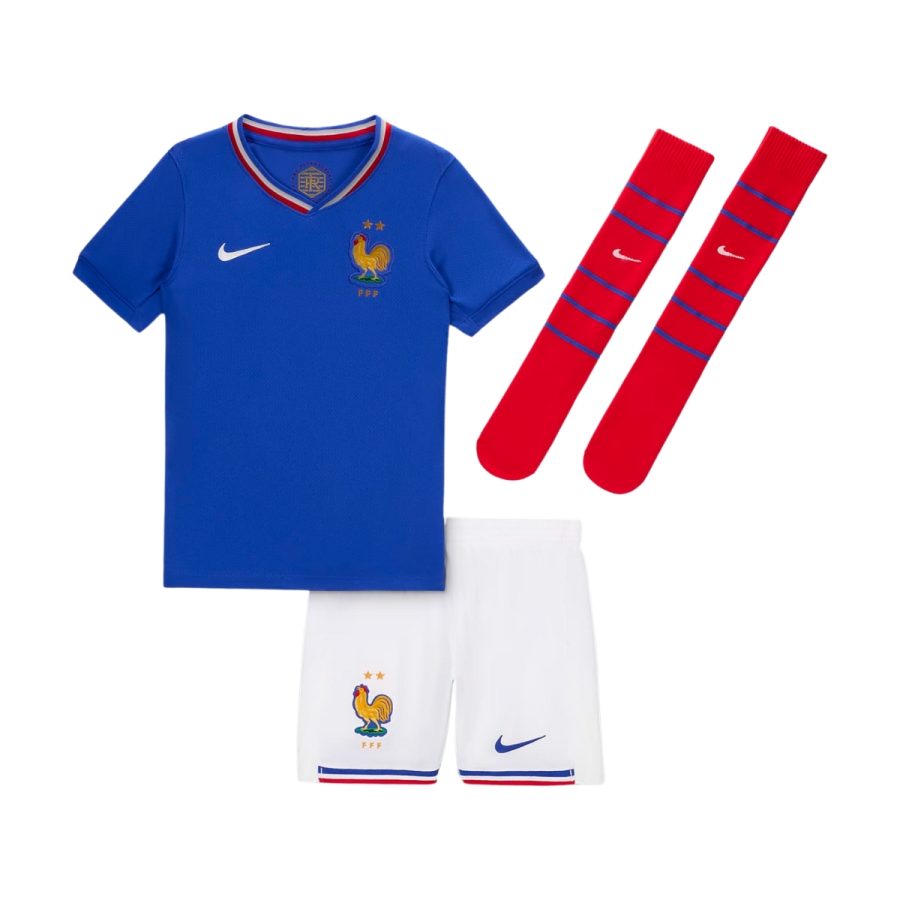 áo fff 2024 stadium home younger kids' nike football replica 3-piece kit fj1599-452