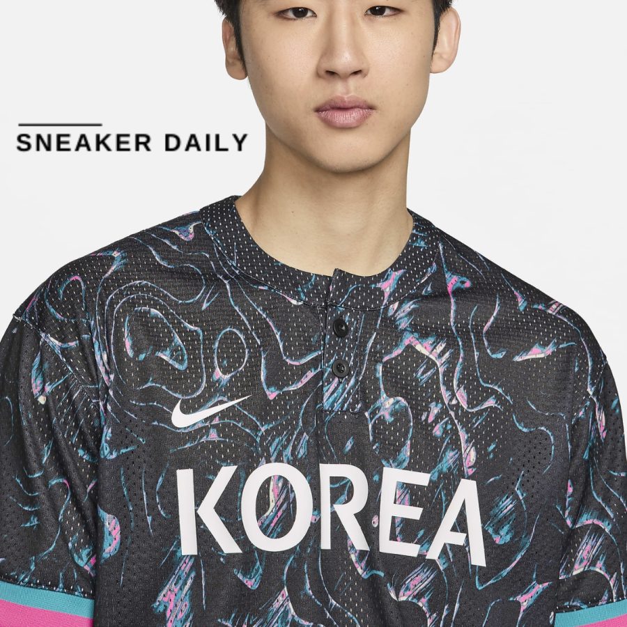 áo nike korea men's nike baseball jersey fj8083-010