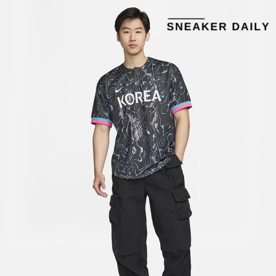 áo nike korea men's nike baseball jersey fj8083-010