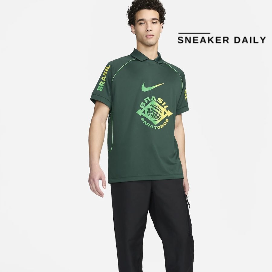 áo nike brazil men's nike dri-fit football shirt fz2949-397