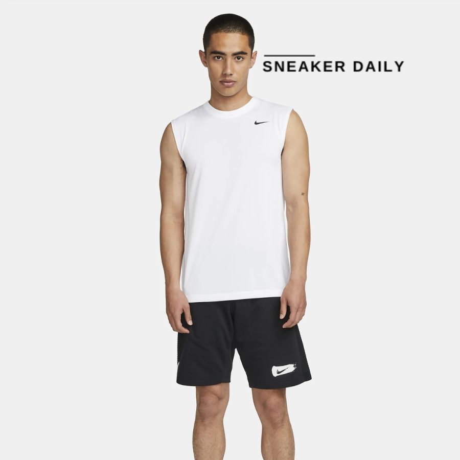 áo nike dri-fit legend sleeveless t-shirt 'white black' dx0992-100